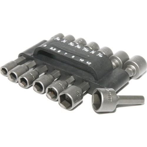 14pcs Hexagon Nut Driver Drill Bit Socket Screwdriver Wrench Set for Electric Screwdriver Handle Tools No Magnetic