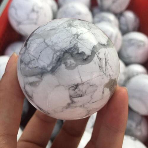 Natural white turquoise sphere quartz crystal ball healing natural stones and minerals
