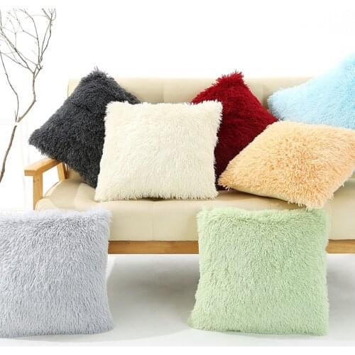 Nordic Cushion Covers 45*45 40*40cm Solid Colors Pillow Case Soft Fur Pillow Cover Decorative Cushions Covers For Sofa Cushions