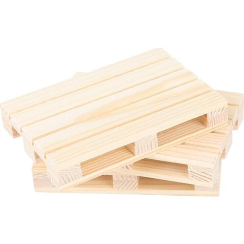 New Mini Wooden Pallet Beverage Coasters Insulation Pad Cup Coaster Pot Mat for Hot and Cold Drinks