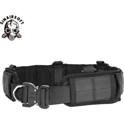 Military Molle Waist Belt Men Tactical Outer Waist Belt Combat Soft Padded CS Multi-Use Equipment Airsoft Hunting Adjustable