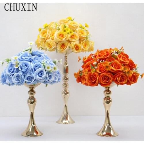 Silk Rose Daisy Gypsophila Artificial Flower Ball Wedding Table Center Hemisphere Ornaments Home Party Background Flowers Decor