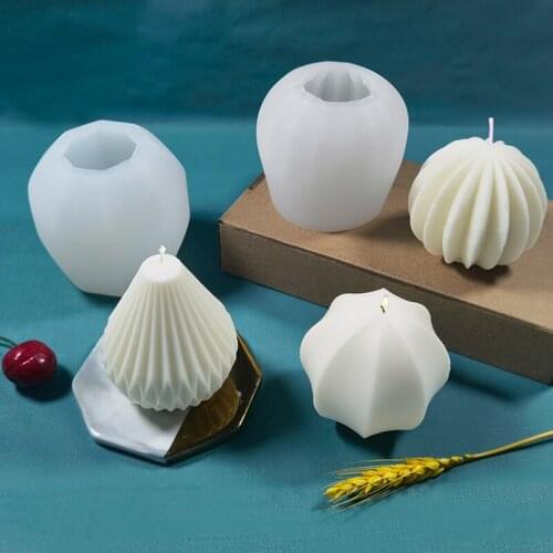 4 New Art Spheres Silicone Candle Mold for DIY Epoxy Resin Aromatherapy Candle Plaster Ornaments Handicrafts Soap Mould Tools