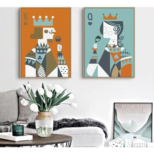 Nordic Playing CARDS Wall Art Canvas Poster and Print Canvas Painting Decorative chess room Picture for Living Room Home Decor