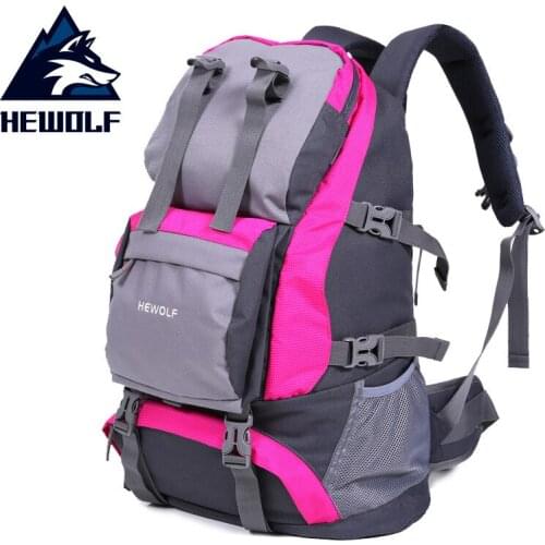 Hewolf Sport Bags Outdoor Climbing Bags Waterproof 32L Nylon Packsack for Men and Women Travel Hiking Camping Backpack