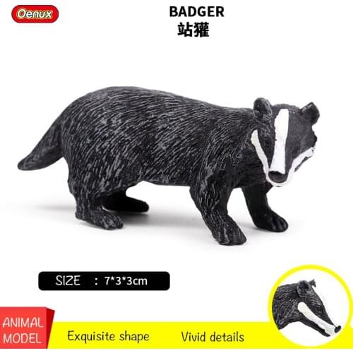 Solid simulation animal world toy model new European badger wild animal badger children plastic toys