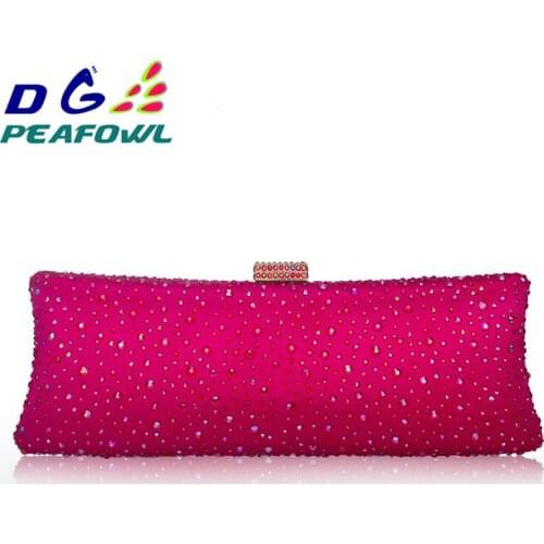 Pink Crystal Evening Clutch Bag Women Designers Bags and Purses Wedding Diamond Handbags Bridal Metal Clutches Bag
