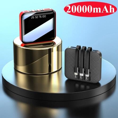 Mini Power Bank 20000mAh Portable Fast Charging Poverbank Mobile Phone External Battery Charger Powerbank 20000mAh for Xiaomi Mi