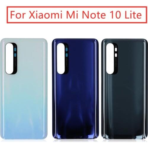 For Xiaomi Mi Note 10 Lite Battery Back Cover Rear Door Housing Side Key For Mi Note 10 Lite Replacement Repair Spare Part