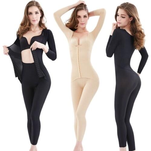 Long Body Shaper Womens Binders and Shapers Slimming Shapewear Full Length Plus Size Bodysuit for Women S-3XL