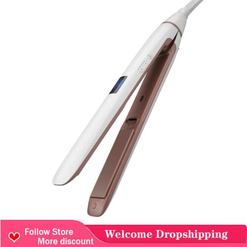 2 In 1 Straightener Curling Iron With Diamond Ceramic Tourmaline Adjustable Temperature Curling Iron Wave Mini Straightener