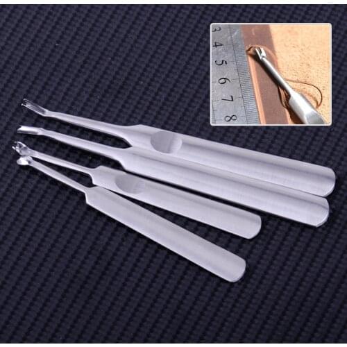 4Pcs/Set U+V Leather Edge Skiving Beveler Stitching Groover Craft DIY Tool Kit Sharp Keen Hand Working