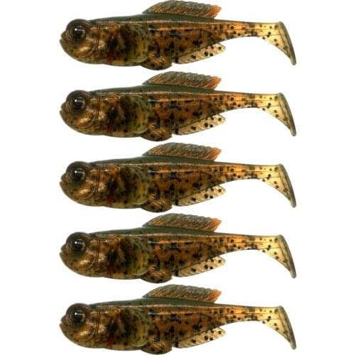 5pcs/Pack 80mm 9.5g Ultra Realistic Design Goby Paddle Soft Lure Fish Baits Finest Detailed Softbait New Swimbait Fishing Bait