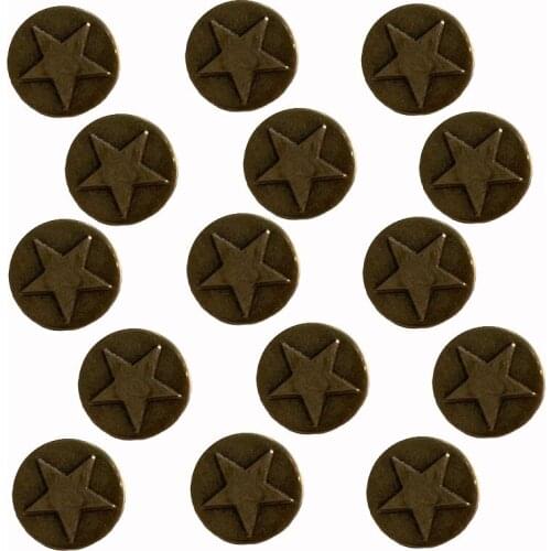 50 Sets Bronze Star Pattern Metal Jean Button Shank Buttons For Sewing Womens Clothing Garment Accessories 17mm