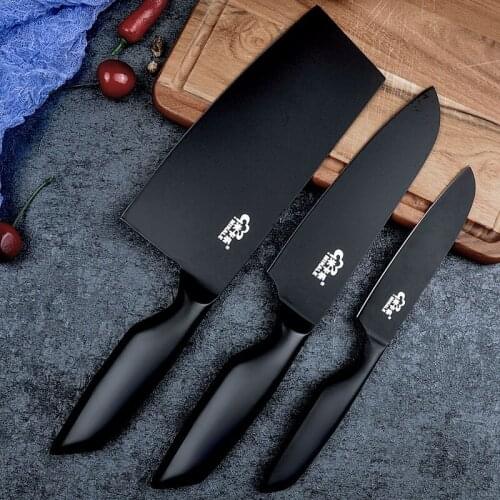 Non-Stick Kitchen Knife Sets 4Cr14mov Stainless Steel Kitchen Chef Knives Set Nakiri Santoku Paring Knife 3 Pcs Set Cooking Tool