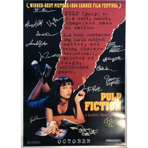 PULP FICTION MOVIE Signed Photo Art Film Print Silk Poster for Your Home Wall Decor 24x36inch