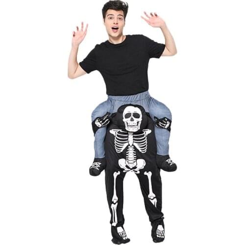 Black Skull Halloween Party Cosplay Costumes Carry Back Funny Christmas Dress Up Novelty Death Toys