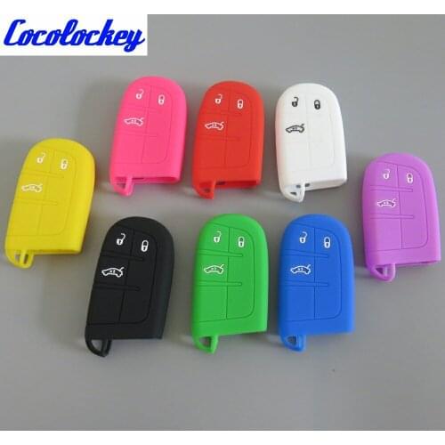 Cocolockey Silicone Car Key Cover Case for JEEP for Dodge for CHRYSLER Smart Remote Key Case For Car 3Button No Logo Car Styling