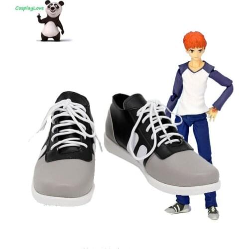 CosplayLove Fate Stay Night Shirou Emiya Gray Shoes Cosplay Long Boots Leather Custom Made For Party Birthday