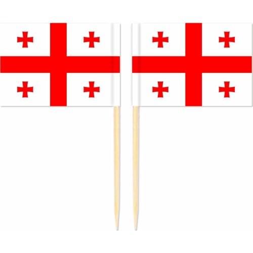Georgia Toothpick Flag 3.5X2.5CM Cake Topper Party Cupcake Wedding Baby Shower Supplies Lovely Baking Dessert Decorations