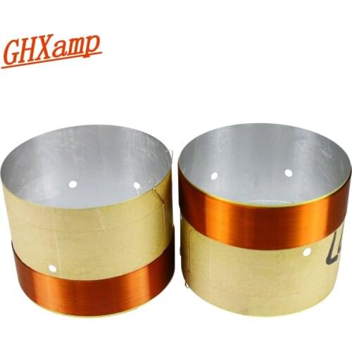 GHXAMP 77mm Woofer Bass Voice Coil With Venting Hole White Aluminum 2-layer Round Copper Wire Repair Parts 2PCS