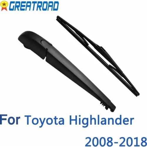 Wiper 12" Rear Wiper Blade & Arm Set Kit For Toyota Highlander 2008 - 2016 2017 2018 Windshield Windscreen Rear Window