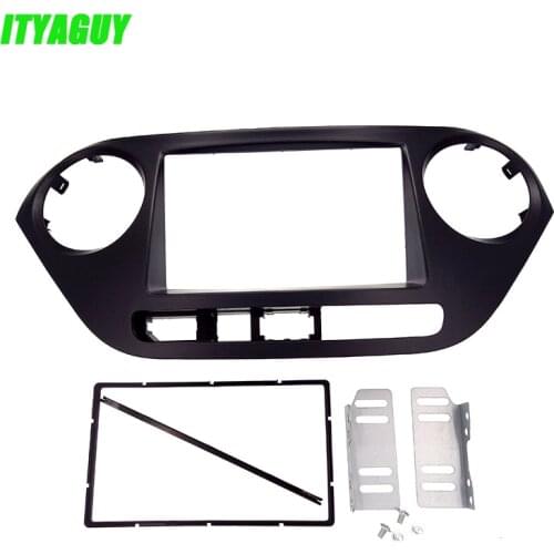 Top Quality free shipping 2DIN Dash Radio Fascia for HYUNDAI i-10 2014, i10(Low end)CD Panel Fascia Kit Fitting face Plate Frame