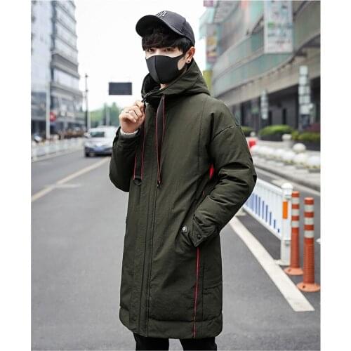 2018 New Fashion Men Down Jackets Black Green Mens Winter Coats Loose Waterproof 90% Duck Down Supper Warm Men Long Parkas