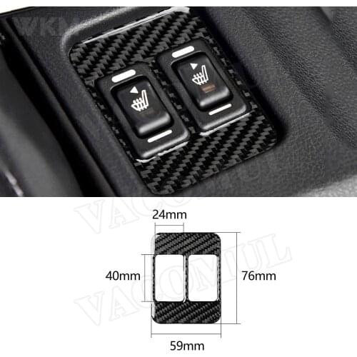 Carbon Fiber Car Seat Heating Switch Button Trim Frame Cover Sticker For Toyota GT86 FT86 ZN6 Subaru BRZ 2013-2019
