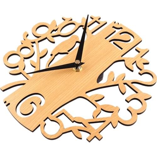 Create Design Tree Mute Wall Clocks Home Decor Modern Novelty Wooden Brief Silent Bedroom Living Room Hanging Clock Horloge Z017