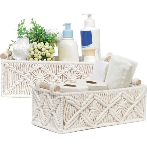 Woven Cotton Rope Storage Basket Multifunctional Tissue Box Vintage Decoration For Kitchen Living Room Bathroom Органайзер