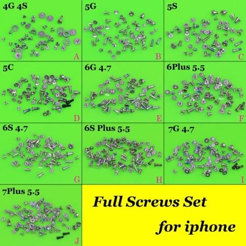 Screw Complete Screws Full Set Replacement Repair for iPhone 4 4S 5 5s 6 6 plus 4G 5 s 7 7plus 8 8Plus 8X Mobile Accessories