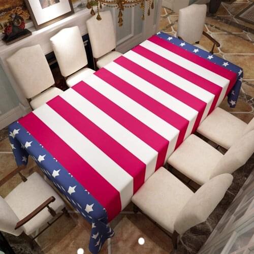 American Flag Style Stars and Stripes, Good for Independence Day Veterans Day Memorial Day - Rectangle Table Cover