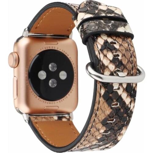 Snake Pattern Strap For apple watch 40mm 44mm iWatch series 6 5 4 3 2 SE python Leather band 42mm 38mm wristband accessories