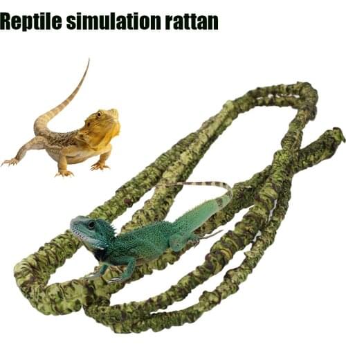 Reptile Simulated Plant Rattan Pet Habitat Decor Rainforest Collapsible Decoration For Lizards Frogs Snakes Reptile Box Case
