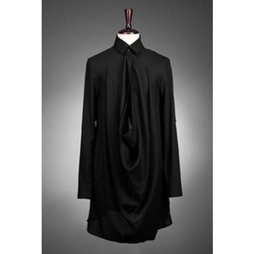 S-5XL ! 2016 Mens clothing hiphop style long-sleeve shirt personalized shirt new arrival plus size Stage Singer costumes