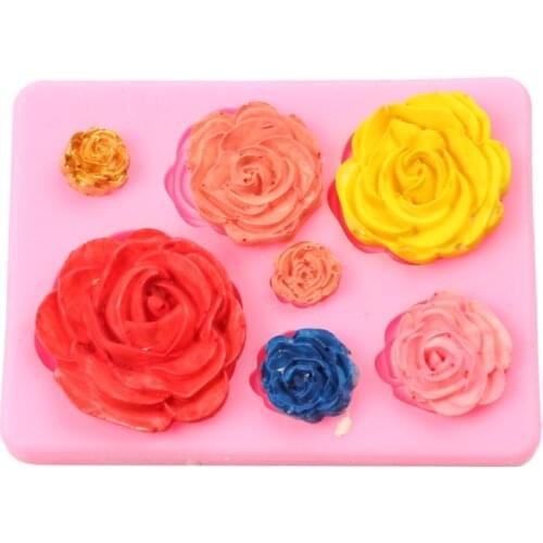 DIY Seven flowers Liquid silicone mold Fondant baking tool cake mould cake decorating tools Valentines Easter