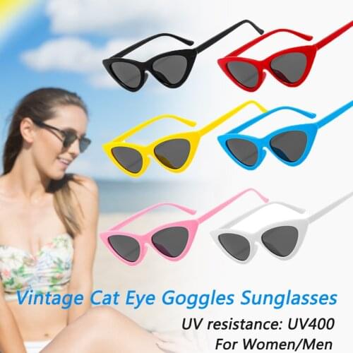 Sunglasses Women Fishing Goggles Vintage Cat Eye Sexy Triangle Retro Small Sun Glasses Men Fashion Street Eyewear Female UV400