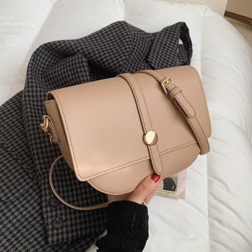 Fashion Women Crossbody Bag Luxury Brand Design Small PU Leather Saddle Bag Yellow Black Khaki Messenger Bags Lady Shoulder Bags