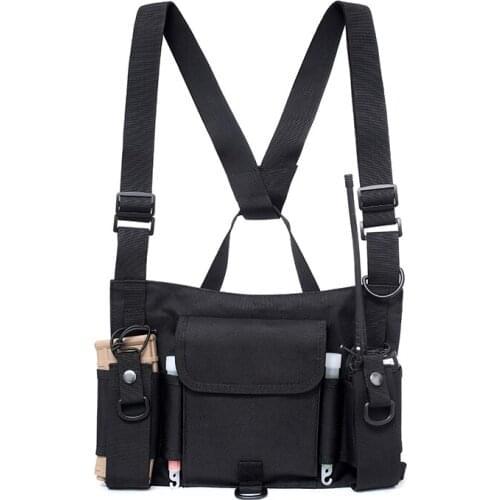 Tactical Military Vest Chest Rig Pack Pouch Holster Harness Walkie Talkie Radio Waist Pack for Two Way Radio Walkie Talkie