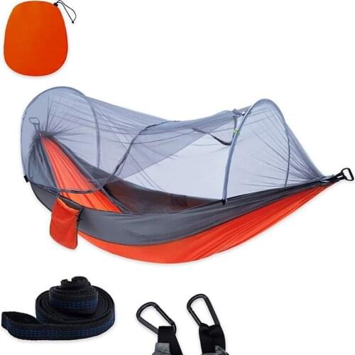 1-2 Portable Person Camping Outdoor Hammock with Mosquito Net Swing Sleeping Lightweight Travel Bed for Hiking