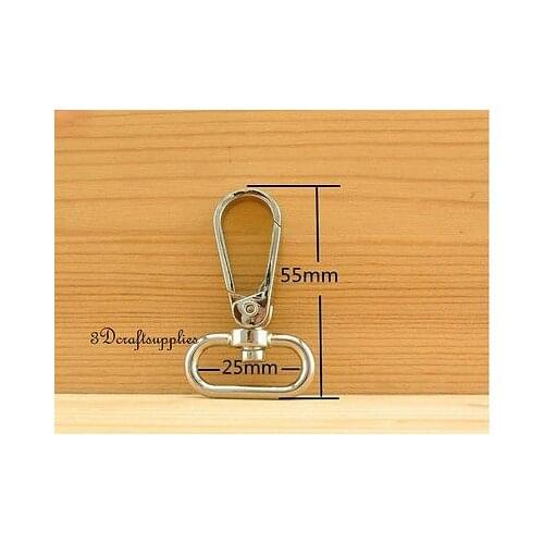 Lobster Clasps Clips Claw purse hooks Swivel snap hook nickel 25mm 6pcs P93