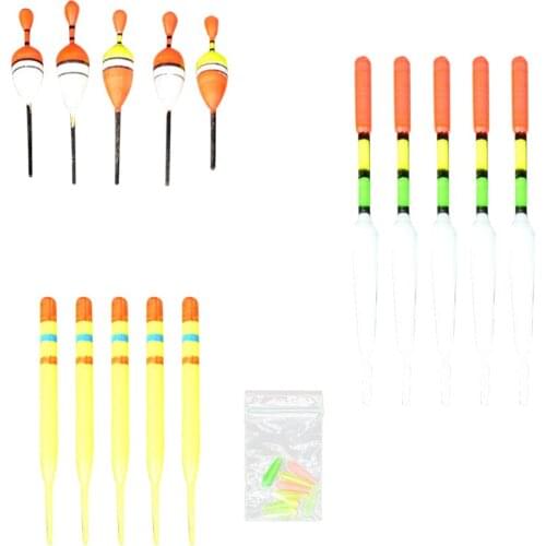 15 Pcs Vertical Buoy Sea Fishing Floats Assorted Size for Most Type of Angling with Attachment Rubbers Fishing Lures Dropship