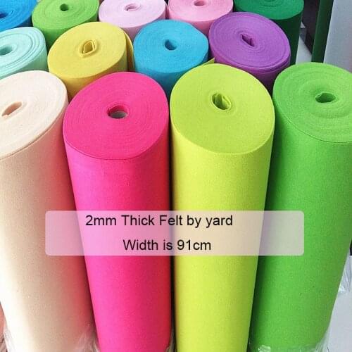 Wholesale 2mm Thick Polyester Non-Woven Felt Fabric Handmade DIY needlework craft sewing handicraft Material by yard 36inch wide