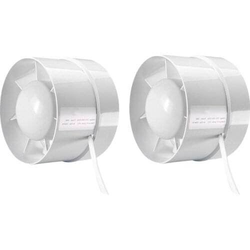 2x 220V Plastic 6" Duct Fan Exhaust Vent Air Cooled Hydroponic Inline Blower