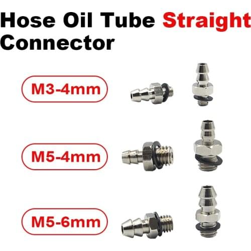 4/6mm Hose Oil Tube M3/M4/M5 Straight Connector For 1:14 RC Hydraulic Excavator Loader Dumper Car Parts