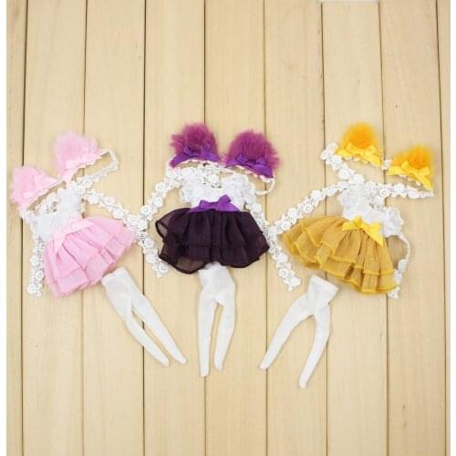 Free shipping clothes with cat ear headwear suitable for 20cm high middle blyth 3 color for choice DIY fashion accessories