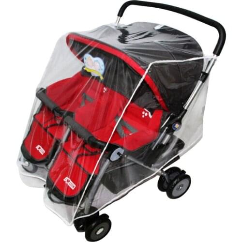 Baby Pushchairs Rain Cover Stroller Raincoat For Twins Clear Stroller Rain Cover Waterproof Stroller Accessories Wind Dust Shiel
