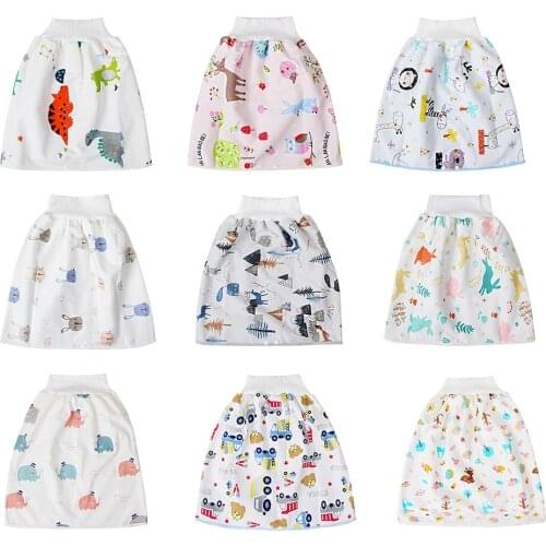 Cute Cartoon Baby Skirt Diapers TPU Waterproof Reusable Nappies Cloth Cotton Leak-proof Children Breathable Training Pants