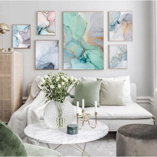 Geometric Agate Marble Abstract Canvas Painting Nordic s and Prints Wall Art Pictures for Living room Modern Home Decor